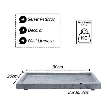 Imagem de Tábua Gourmet Borda e Pé Para Servir Pedra Sabão G 30x15cm