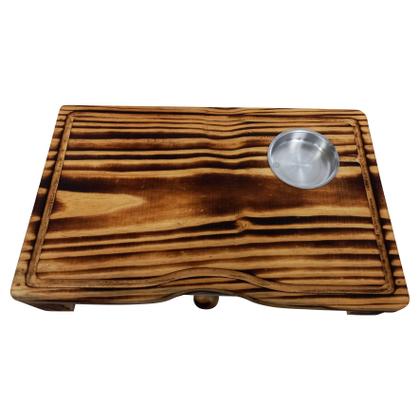 Imagem de Tábua Inteligente De Carne Para Churrasco Madeira C/ Gaveta LATERAL