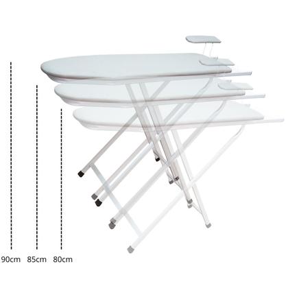 Imagem de Tábua Mesa de Passar Roupas Grande Tecido Térmico Metalizado Aço Reforçado Tampo de Madeira Utilaço