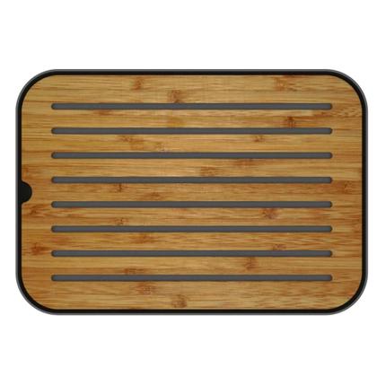 Imagem de Tábua Migalheira de Bambu 33x23cm Corte Porta Pães Bolos Preto Ou Lume