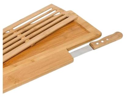 Imagem de Tabua Migalheira Para Pães Com Faca Em Bambu Ecokitchen Mimo Style
