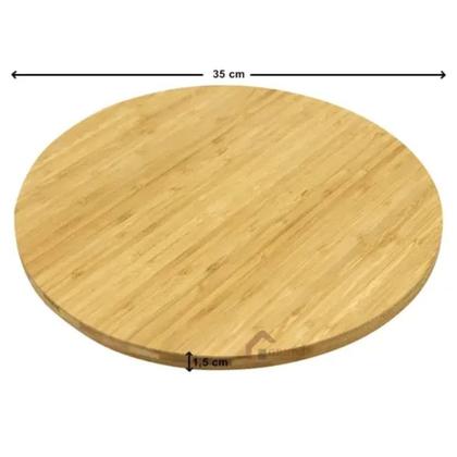 Imagem de Tábua p/ Frios c/ Base Giratória  Bambu Ecokitchen - Mimo Style