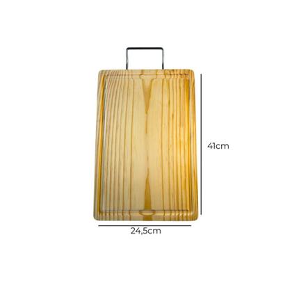 Imagem de Tábua para Churrasco com Alça Cromada  Servir Carnes, Frios e Petiscos, Mesa Posta, - Madefer