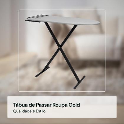 Imagem de Tábua Para Passar Roupa Tecido Térmico Mesa Passadeira Com Suporte para Ferro Dobrável Itagold