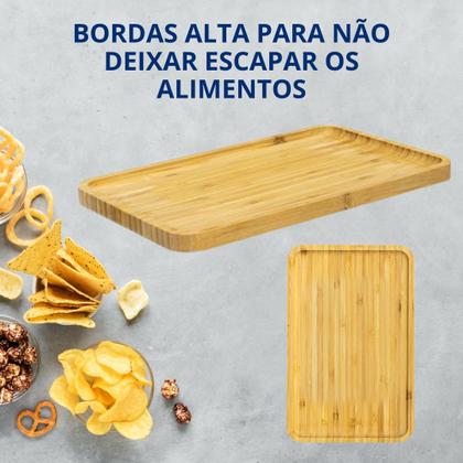 Imagem de Tabua Para Petisco Em Bambu Linha Istambul 24x14x1,5cm Com borda
