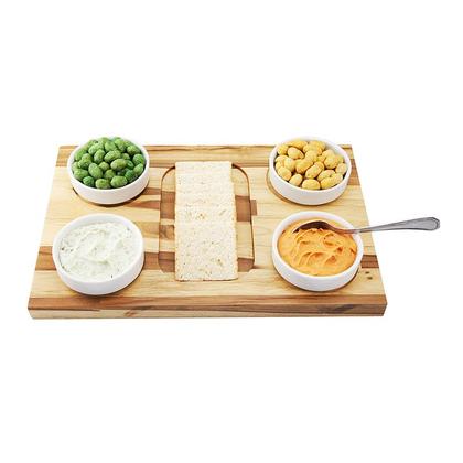 Imagem de Tábua para petisco petisqueira quadrada c/ 4 cumbucas