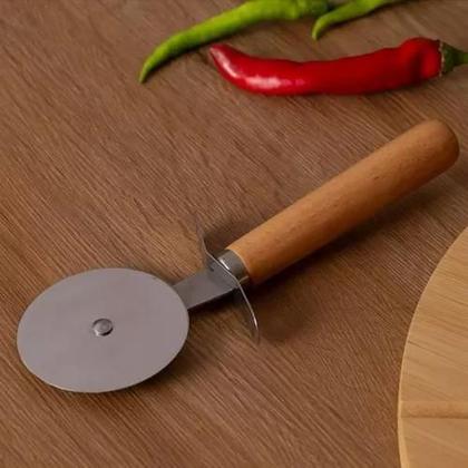 Imagem de Tábua Para Pizza + Cortador De Pizza Linha Bambu La Cuisine