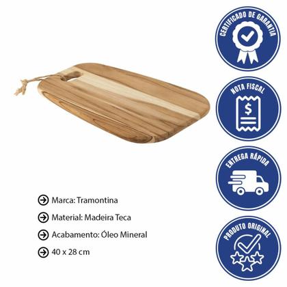Imagem de Tábua Para Queijos e Frios Tramontina Provence em Madeira Teca FSC 40X28 cm 13408351