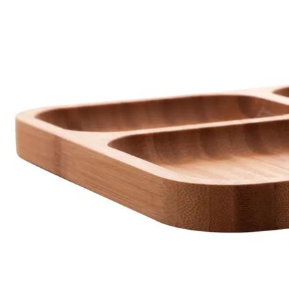 Imagem de Tábua Petisqueira Com Divisorias Bambu Ideal Aperitivos 1 Peça