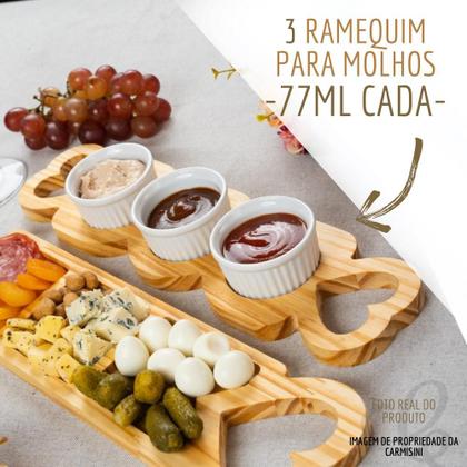 Imagem de Tábua Petisqueira com Molheira em Porcelana Luxo