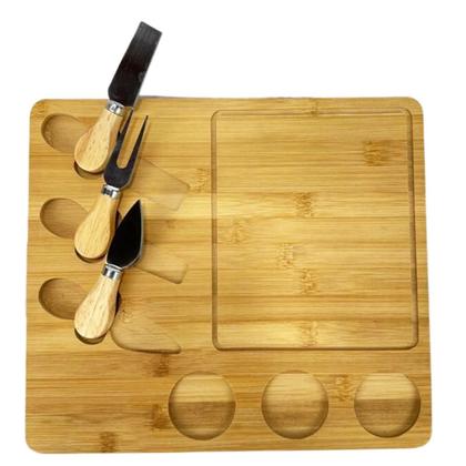 Imagem de Tábua Petisqueira De Bambu 100% Natural Ramekin Molheira
