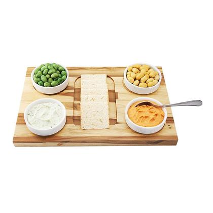 Imagem de Tábua petisqueira quadrada c/ 4 cumbucas primewood - 1071