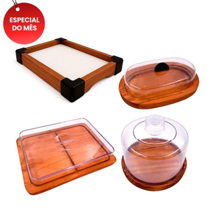 Imagem de Tábua Premium de Madeira Rústica com Garfinhos para Frios e Queijos, Mesa Posta, Cozinha, Petiscos