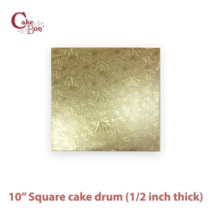 Imagem de Tábuas de bolo Cakebon Square douradas de 10 polegadas com 1,3 cm de espessura, pacote com 3