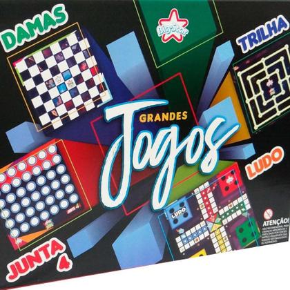 Imagem de Tabuleiro Dama Ludo Trilha Junta 4 Grandes Jogos Bigstar 4x1