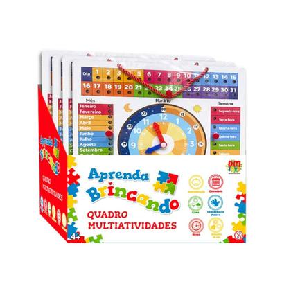 Imagem de Tabuleiro De Atividades Relógio Calendário Infantil Madeira