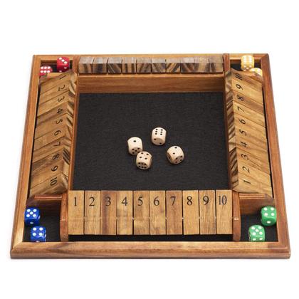 Imagem de Tabuleiro de madeira Shut The Box Dice Game AMEROUS de 30 cm com 12 dados