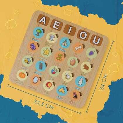 Imagem de Tabuleiro Didático de Palavras Números e Quantidades em MDF