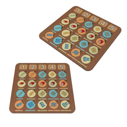 Imagem de Tabuleiro Didático de Palavras Números e Quantidades em MDF