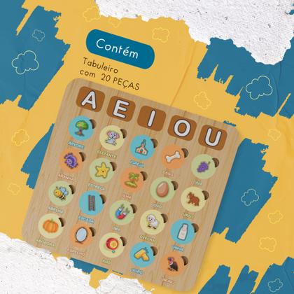 Imagem de Tabuleiro Didático de Palavras Números e Quantidades em MDF