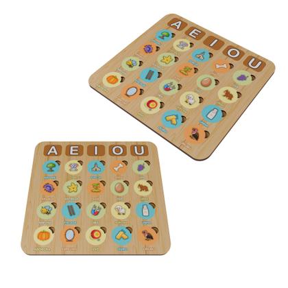 Imagem de Tabuleiro Didático de Palavras Números e Quantidades em MDF