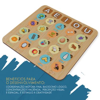 Imagem de Tabuleiro Didático de Palavras Números e Quantidades em MDF