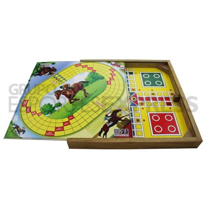 Imagem de Tabuleiro em Madeira com 4 Jogos - Botticelli - Cód. 350