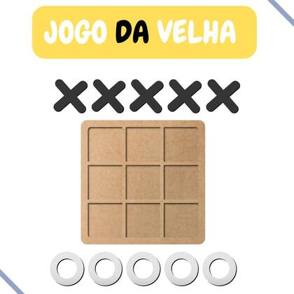 Imagem de Tabuleiro infantil De Jogo da velha em MDF Decorativo