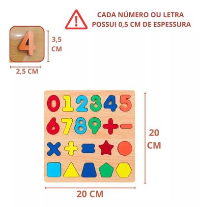 Imagem de Tabuleiro Numérico Didático Quebra cabeça Números Educativo Pedagogico 