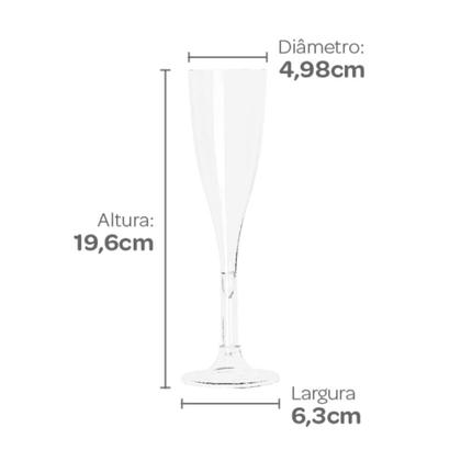 Taça Acrílica 120ml Cristal para Champagne Strawplast com 4 unidades - COPAZA Imagem de Taça Acrílica 120ml Cristal para Champagne Strawplast com 4 unidades