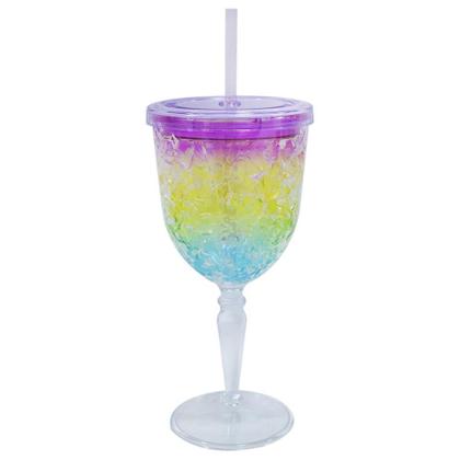 Imagem de Taça Copo Com Canudo Gel Colorido Congelante 300Ml