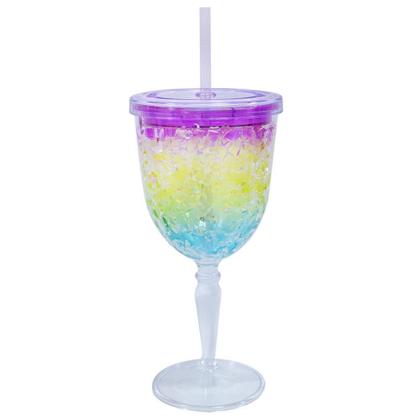 Imagem de Taça Copo Com Canudo Gel Colorido Congelante 300Ml