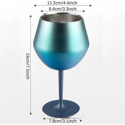 Imagem de Taça Copo Termico 2 em 1 Inox Drink Vinho Cocktail Conserva Bebida Festa Evento Praia Piscina Moderno Resistente