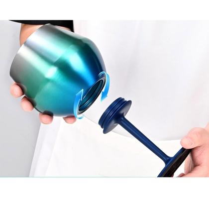 Imagem de Taça Copo Termico 2 em 1 Inox Drink Vinho Cocktail Conserva Bebida Festa Evento Praia Piscina Moderno Resistente