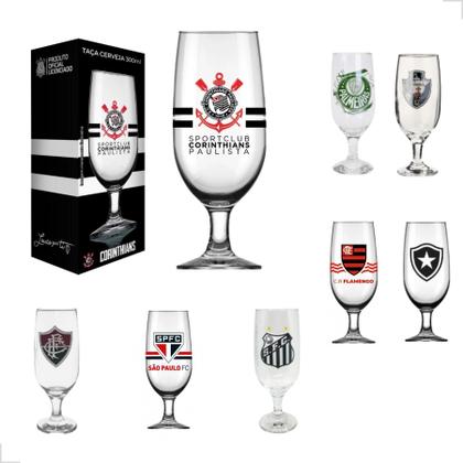 Imagem de Taça de Cerveja Copo Chopp Times de Futebol Licenciado Oficial 300ml