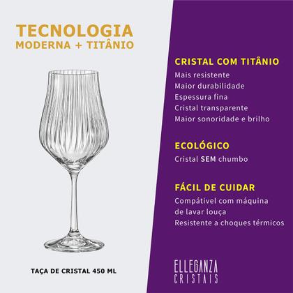 Imagem de Taça de Cristal Bohemia 450 ml Tulipa Optic 2 Peças