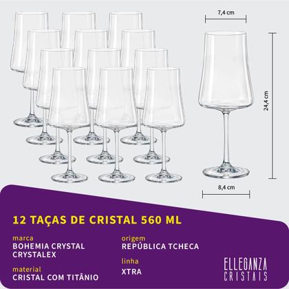 Imagem de Taça de Cristal Bohemia 560 ml Xtra 12 Peças
