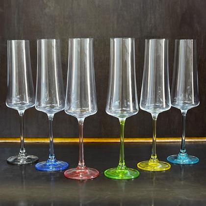 Imagem de Taça De Cristal Bohemia Para Champanhe 210 ml Azul Xtra 1 Peça