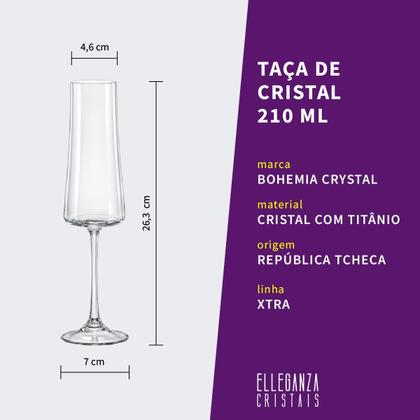 Imagem de Taça De Cristal Bohemia Para Champanhe 210 ml Azul Xtra 1 Peça