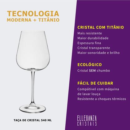 Imagem de Taça de Cristal Vinho Tinto 540 ml Linha Ardea Bohemia