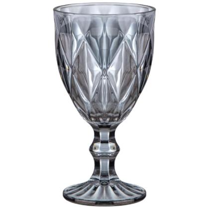 Imagem de Taca de Vidro Diamond Fumê 320ml Jogo com 6 Unidades, Requinte, Elegância, Almoço, Jantar, Mesa posta