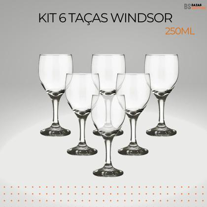 Imagem de Taça de Vinho Tinto Windsor 250ML Vidro Nadir Taças 6 Unid