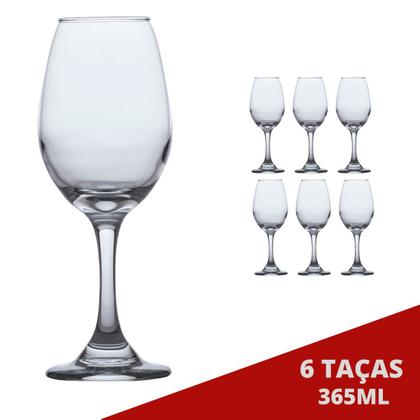 Imagem de Taça Luxo 365ML Cristal Vinho Água Suco Drinks - 6Unid