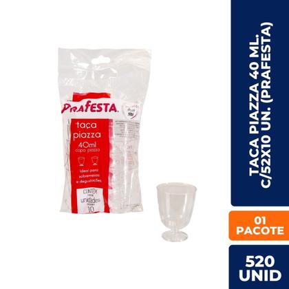 Imagem de Taça piazza 40ml prafesta c/520 un mini taça transparente para sobremesas, doces, festas e eventos