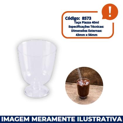 Imagem de Taça piazza 40ml prafesta c/520 un mini taça transparente para sobremesas, doces, festas e eventos