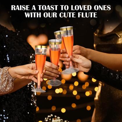 Imagem de Taças de champanhe de plástico descartáveis Jingmore 130mL (pacote com 36)