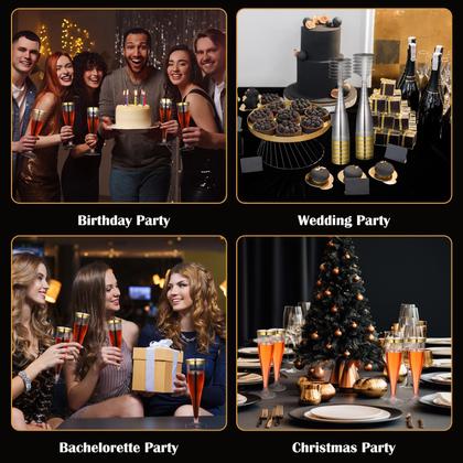 Imagem de Taças de champanhe de plástico descartáveis Jingmore 130mL (pacote com 36)