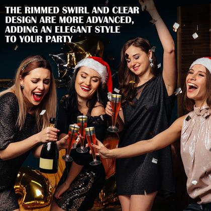 Imagem de Taças de champanhe de plástico descartáveis Jingmore 130mL (pacote com 36)