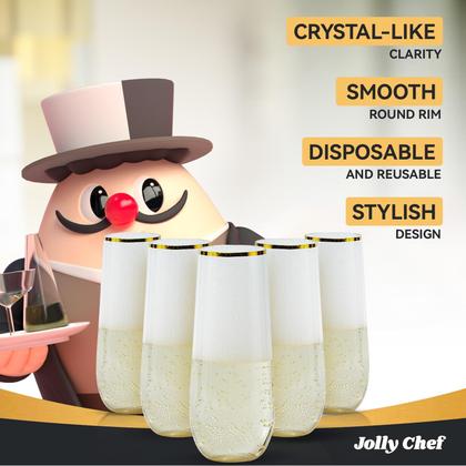 Imagem de Taças de champanhe JOLLY CHEF de plástico sem haste 270 ml (pacote com 24)