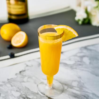 Imagem de Taças de champanhe JOLLY CHEF descartáveis de 150 ml (pacote com 50) com aro dourado